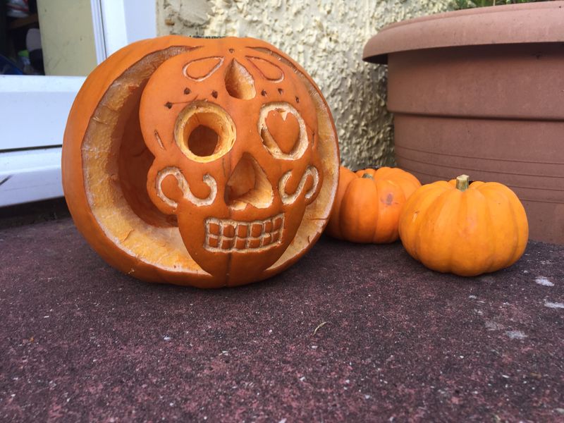 Sugar Skull Jack-O-Lanterns