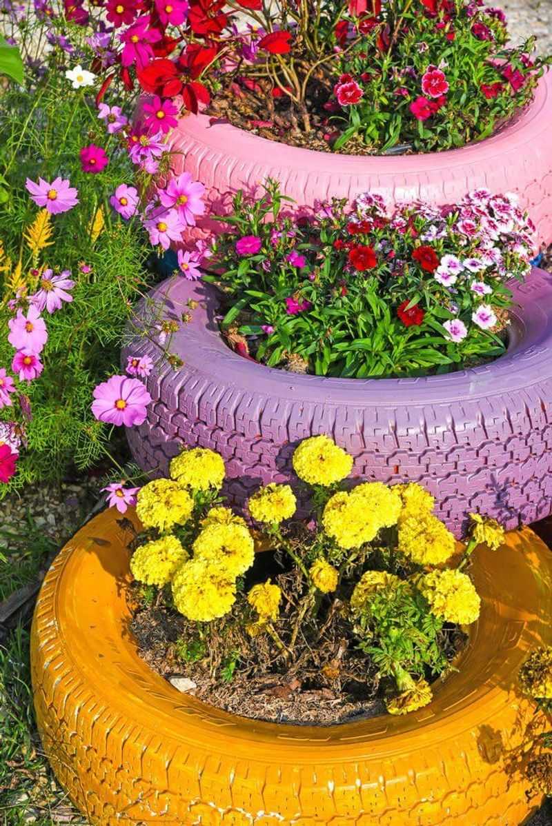 Upcycled Tire Planters