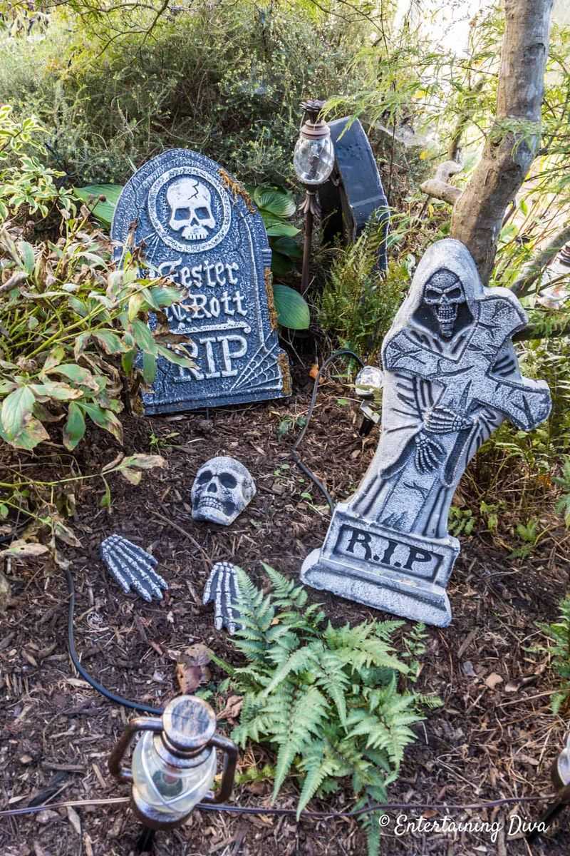 Backyard Cemetery Scene
