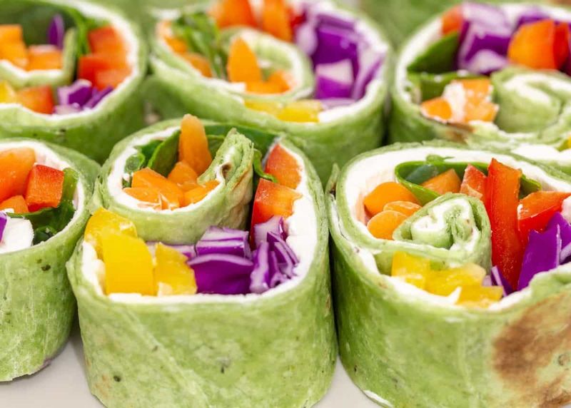 Rainbow Veggie Wraps with Avocado Spread