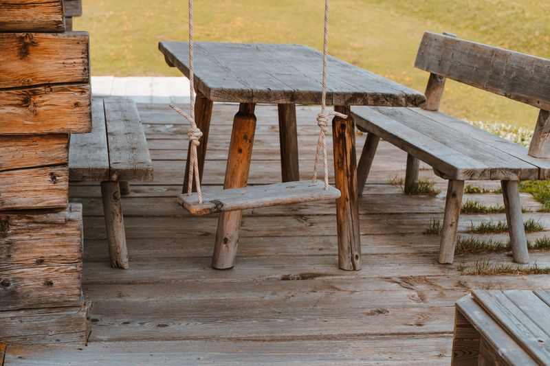 Rope And Wooden Plank Swing