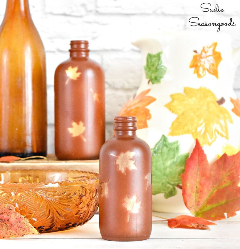Amber And Bronze Glass Votives