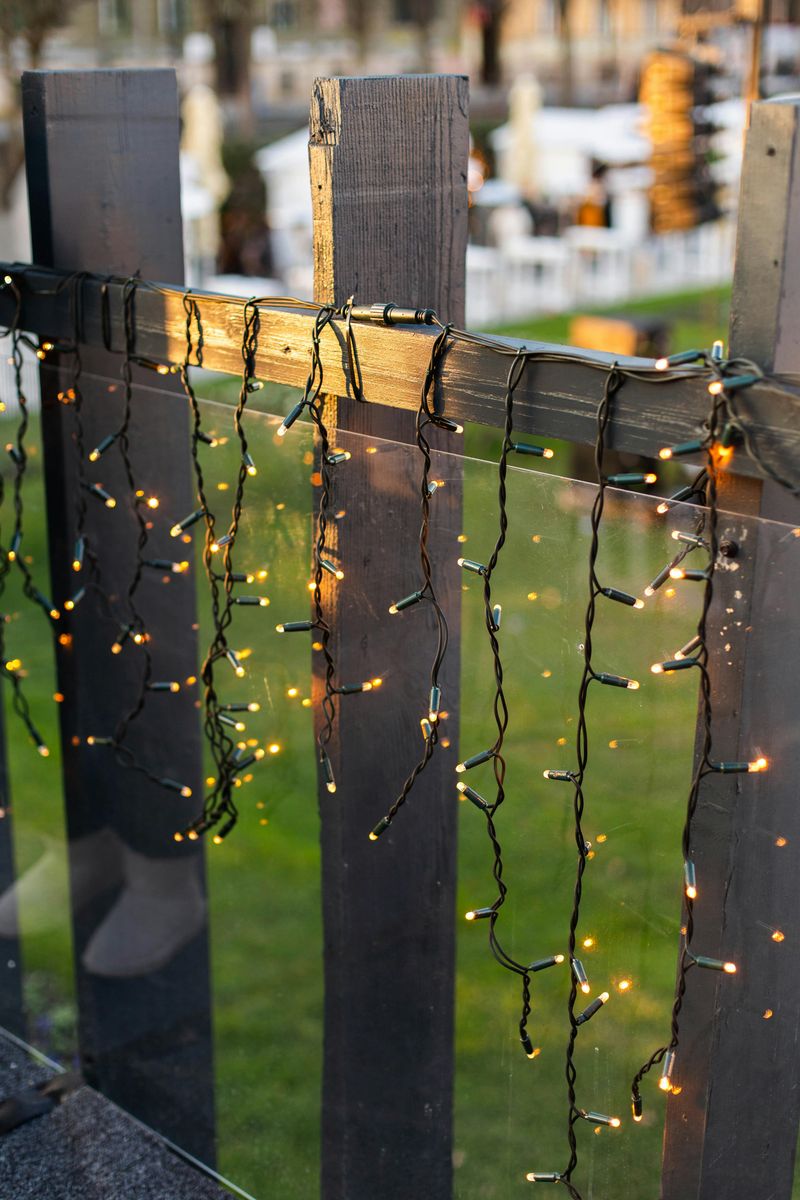 String Lights Along the Railing