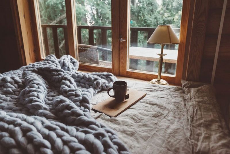 10 Minimalist Interior Design For Colorado A-Frame Cabins - Decor Hint Cozy Textiles In Neutral Tones