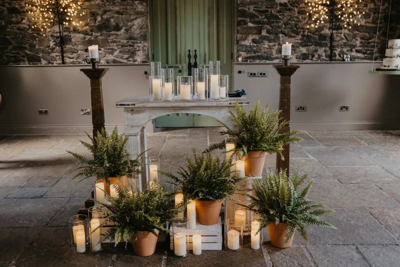 Rosemary And Sage Arrangements With Candles