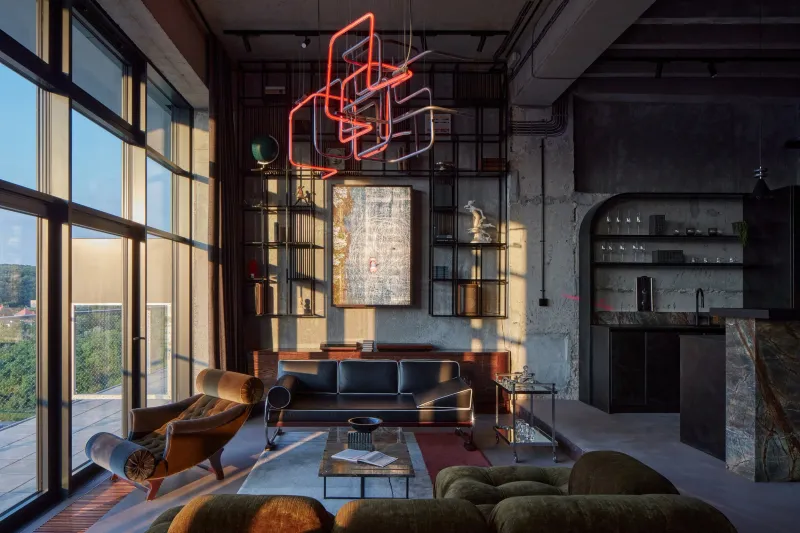 Saratoga Lake Loft With Industrial Softness