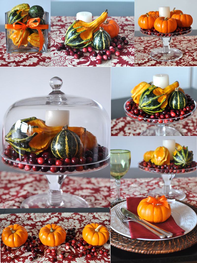 Mini Pumpkin And Gourd Centerpieces