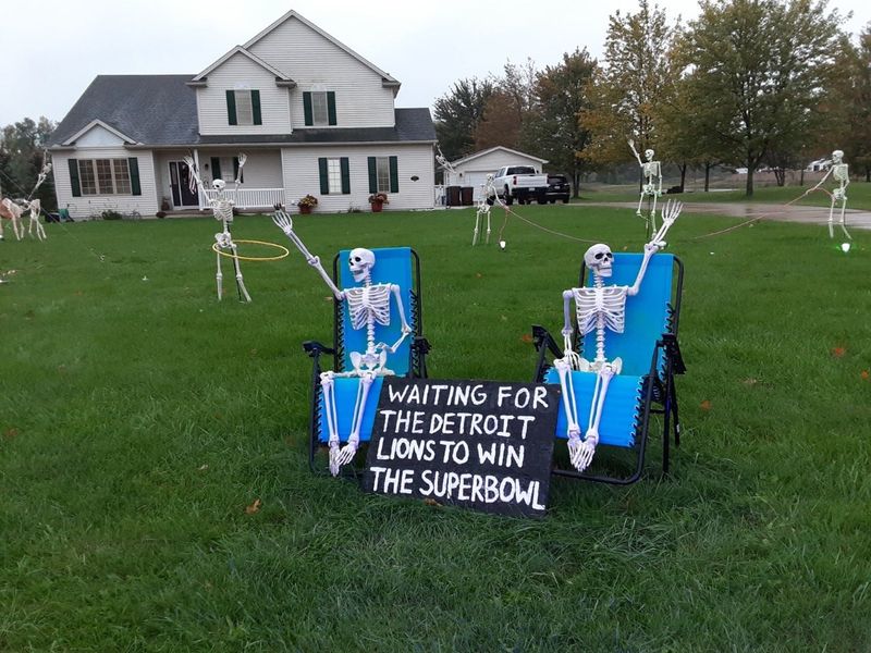 Detroit Lions Halloween Yard Sign
