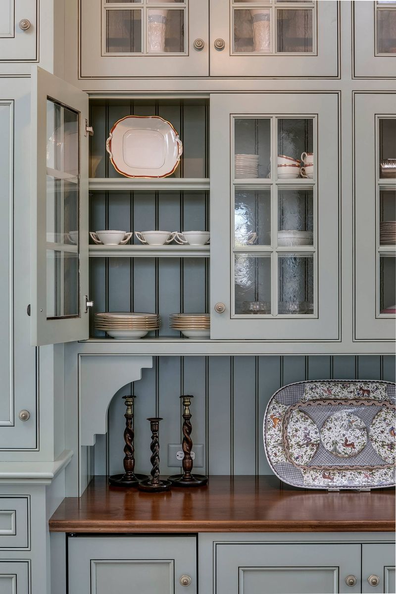 Glass-Front Cabinets With Sea Collections