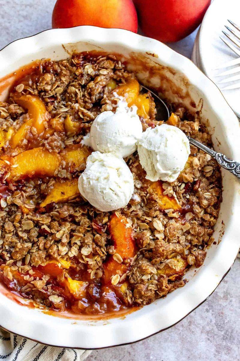 Georgia Peach Desserts Made For Summer Tables - Decor Hint Peach Crisp with Oatmeal Topping