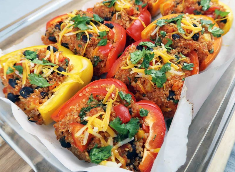14 Fiber-Packed Snacks Popular Among Colorado Health Enthusiasts - Decor Hint Quinoa-Stuffed Bell Peppers