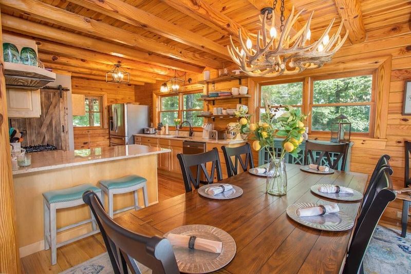 10 Colorado Cabin Kitchens That Glow With Rustic Charm - Decor Hint Antler Light Fixture: Wilderness Illuminated