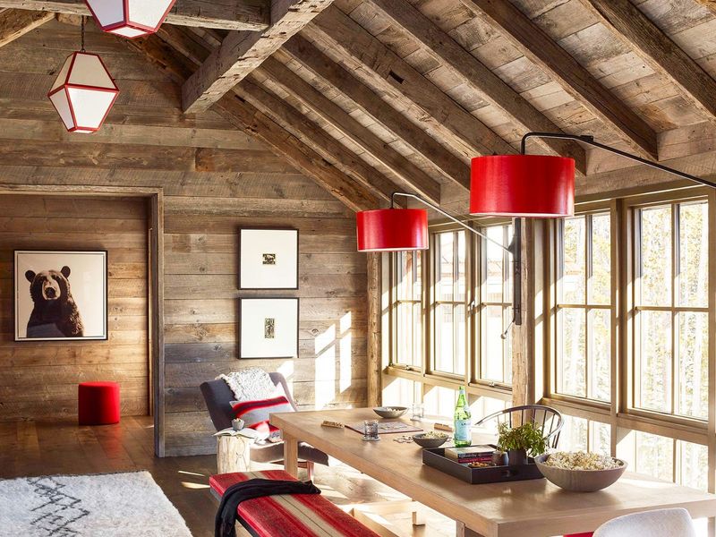 Modern Lighting In Rustic Interiors