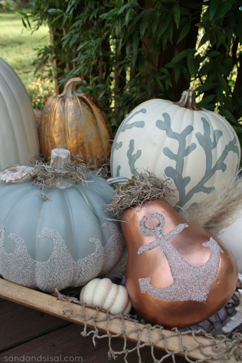 Coastal Pumpkin Topiaries