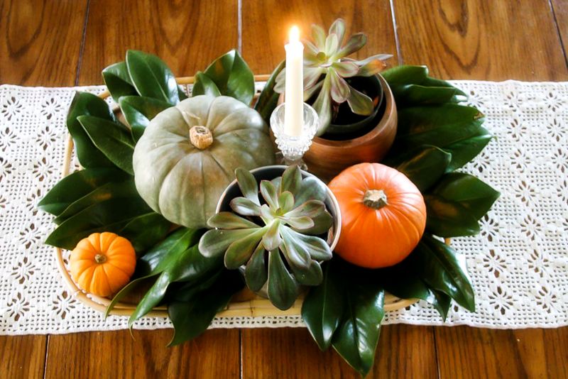 Magnolia Leaves As Table Runners