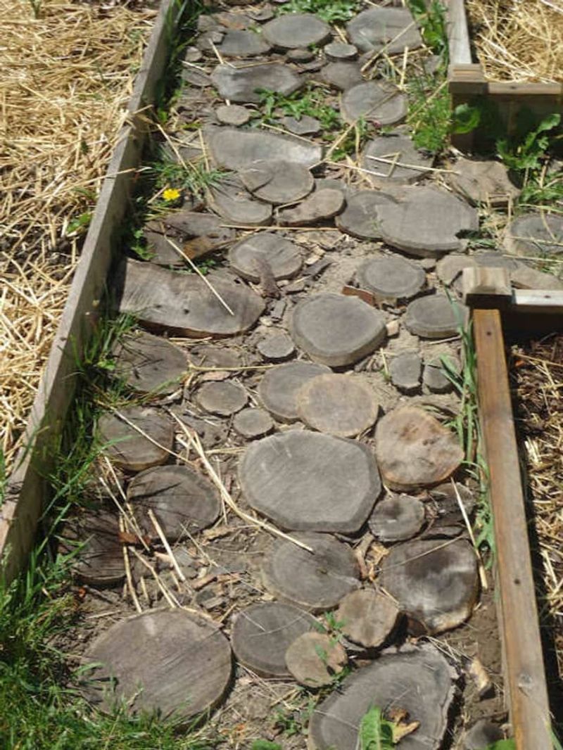 Reclaimed Wood Slice Walkways