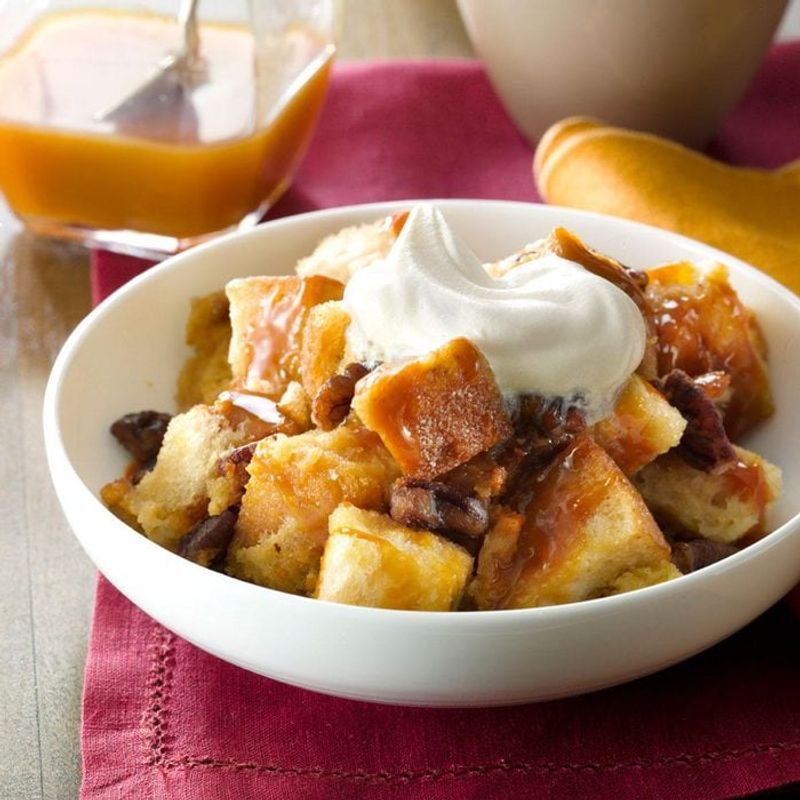 Caramel Pear Bread Pudding