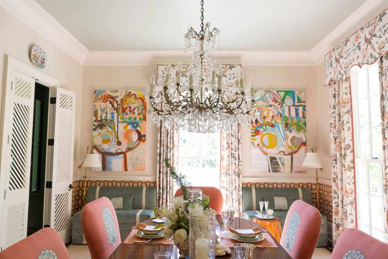 Brass And Crystal Chandeliers With Updated Bulbs