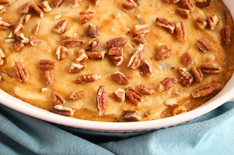 Maple-Glazed Sweet Potato Praline Casserole