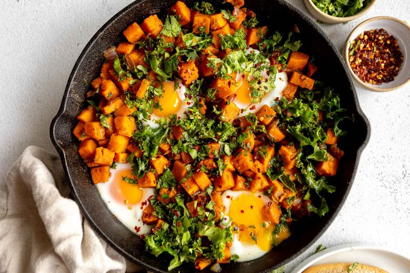 19 Oregon Plates So Good Diners Order Them Again - Decor Hint Sweet Potato & Kale Hash with Poached Eggs
