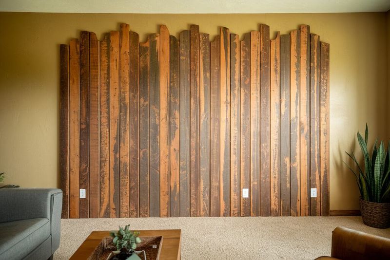 Faux Wood Plank Accent Wall