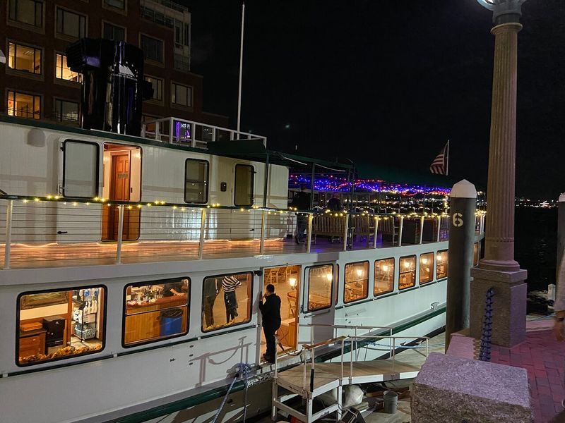 Moonlit Specters Aboard Northern Lights, Boston Harbor