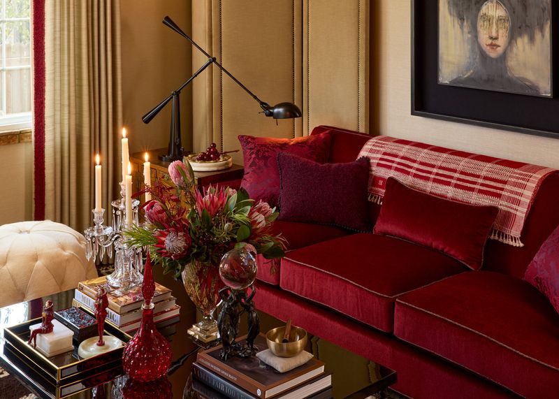Cherry Velvet Lounger