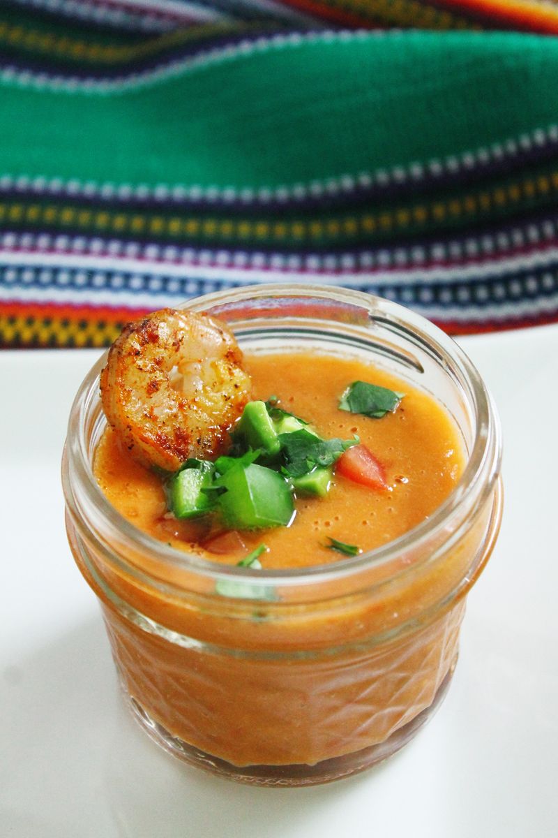 Chilled Gazpacho Soup with Avocado
