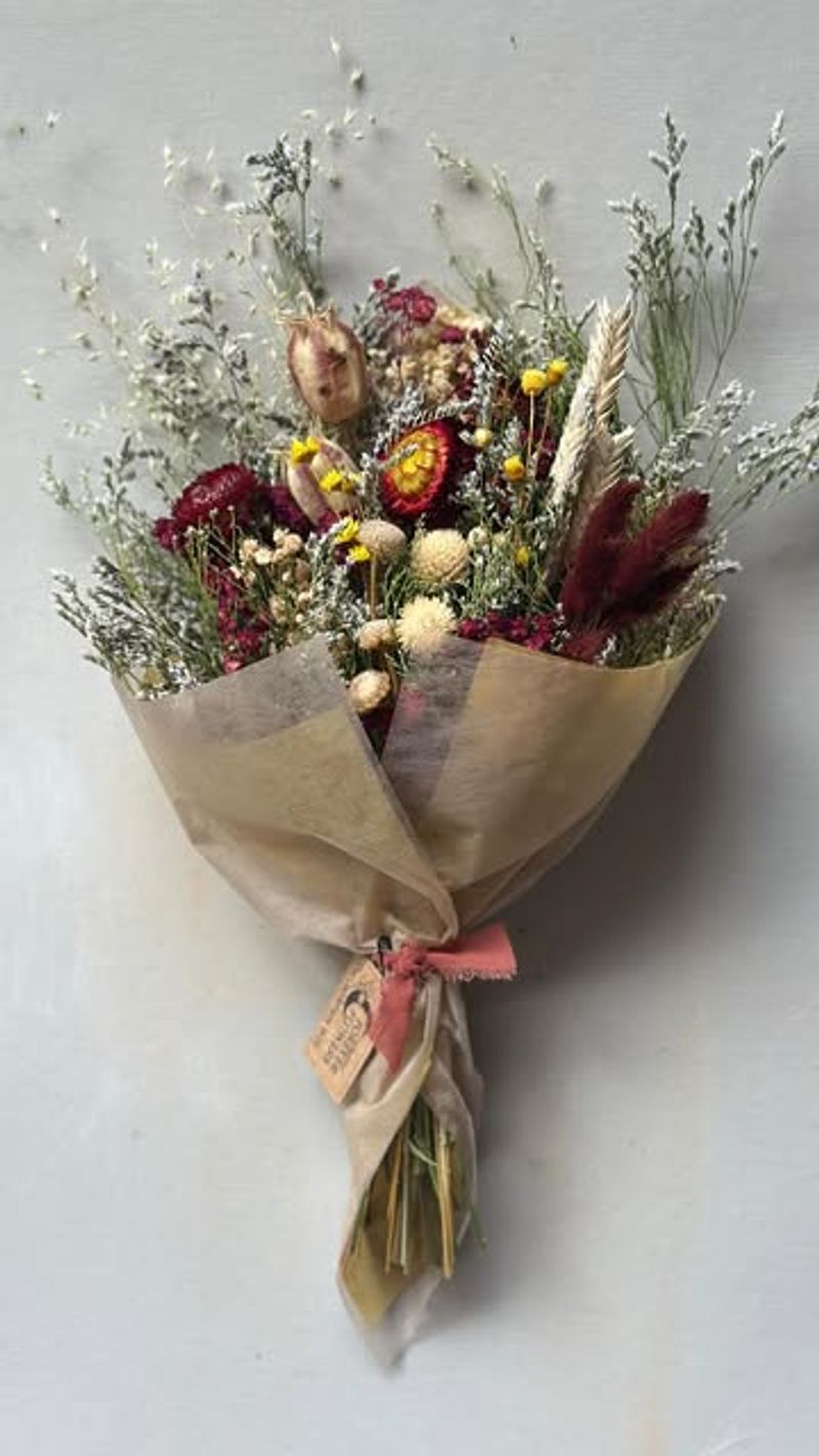 Cotton Stem and Bluebonnet Dried Arrangement