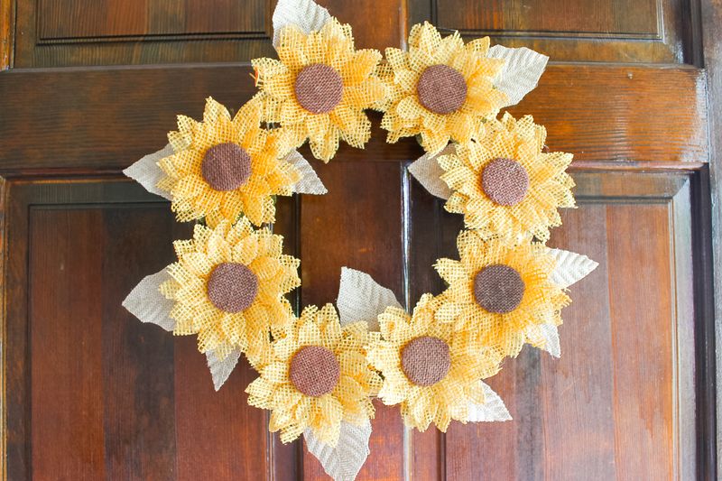 Sunflower And Burlap Summer Wreath
