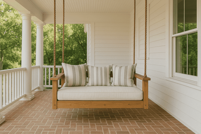 Classic White Swing With Farmhouse Decor