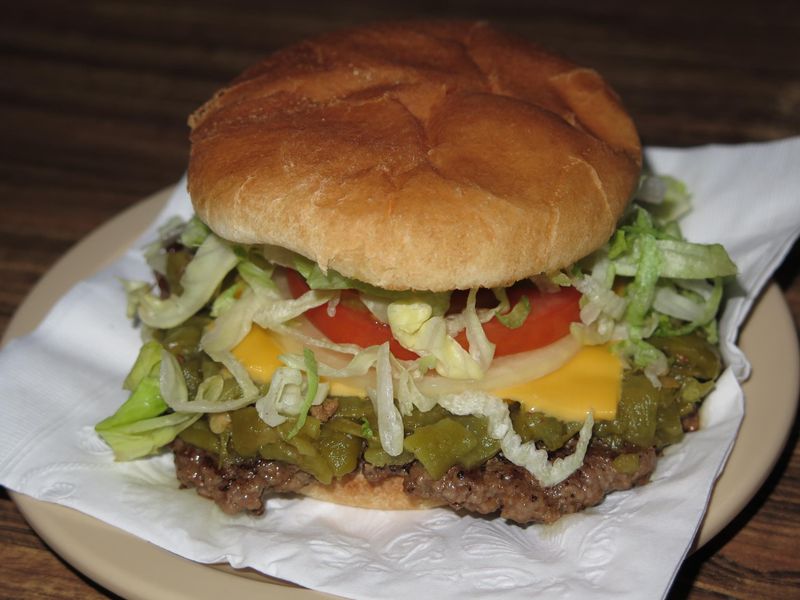 The Owl Bar and Café: The Original Green Chile Cheeseburger