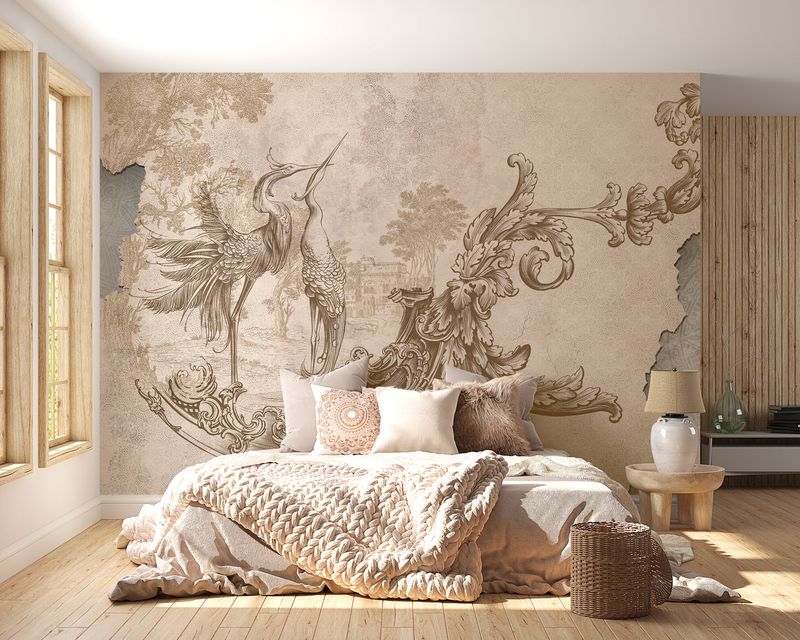 Asymmetrical Wall Panels With Tropical Touches