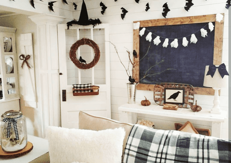 Plaid Throws And Halloween Pillows