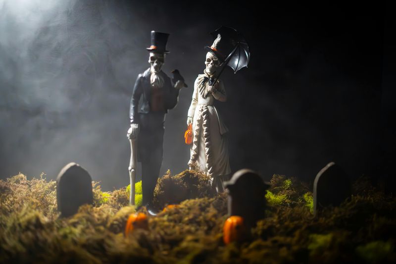 Haunted Graveyard Skeleton Scene