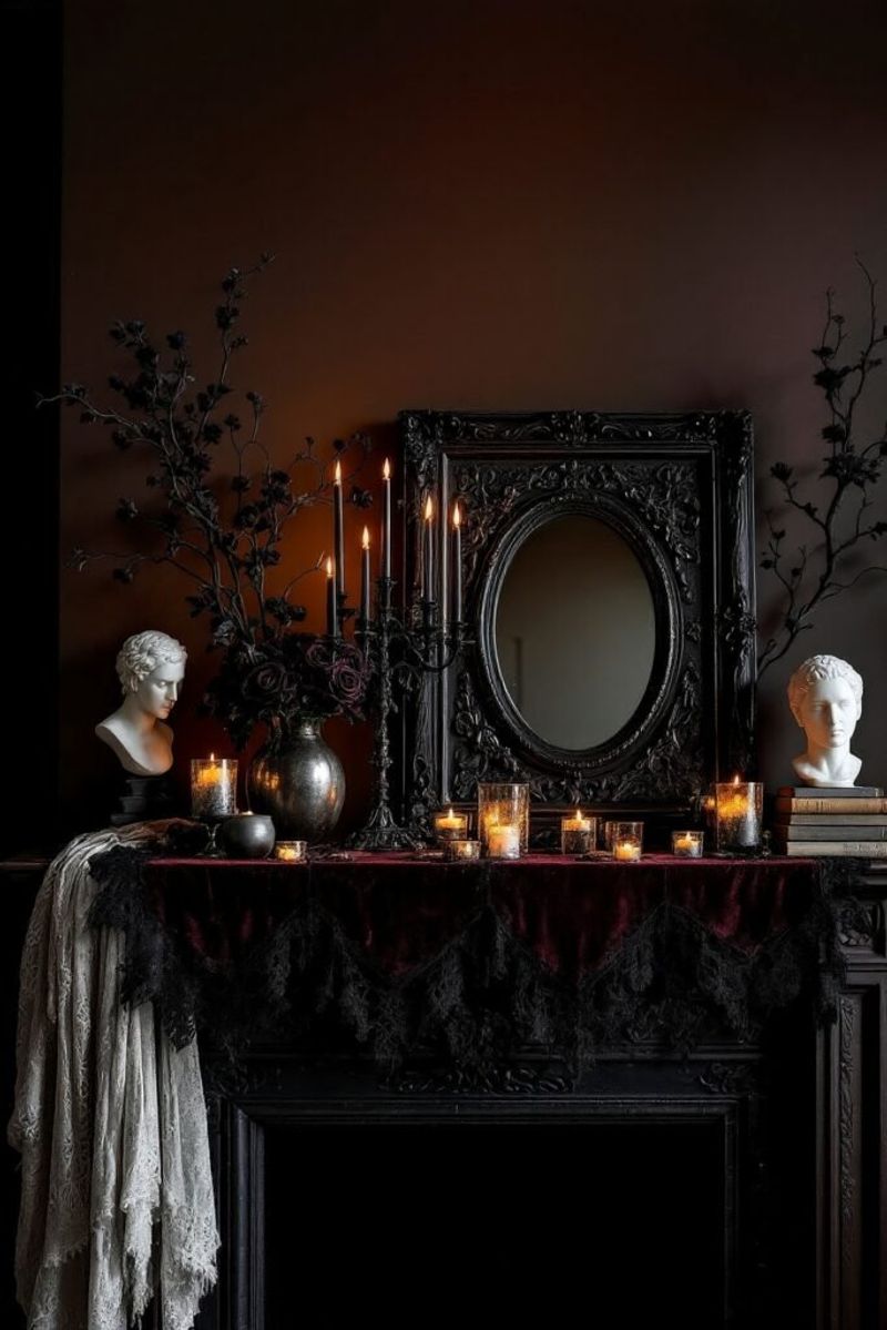 Victorian Mourning Mantel Display
