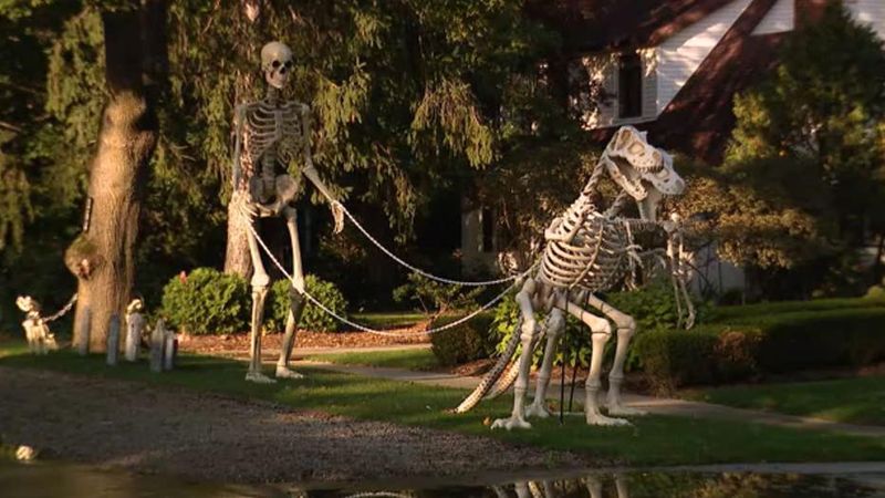 Giant Skelly With Dinosaurs