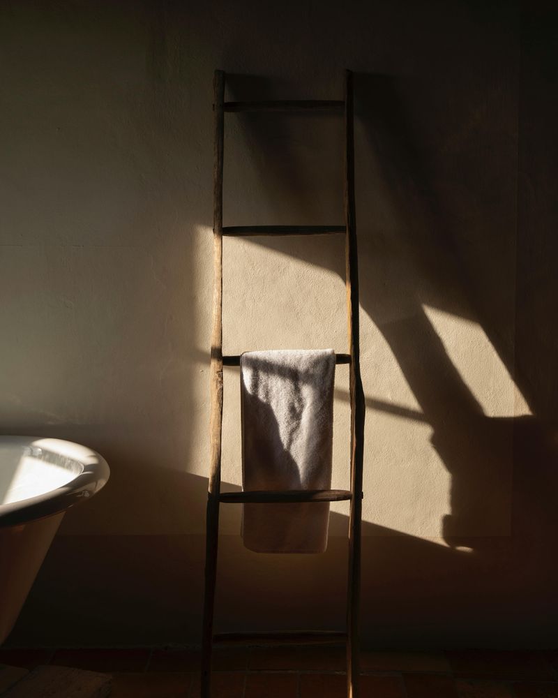 9 Space-Saving Towel Storage Tips That Could Transform Your Bathroom - Decor Hint Ladder Shelf Towel Storage