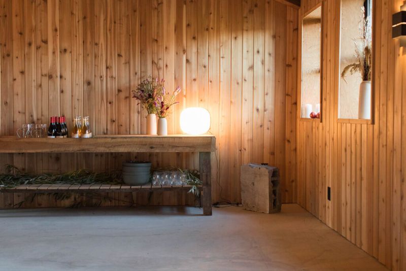 Rustic Honey-Oak Paneling On Walls