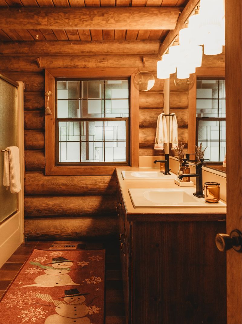Olympic Peninsula Forest Cabin Bathroom