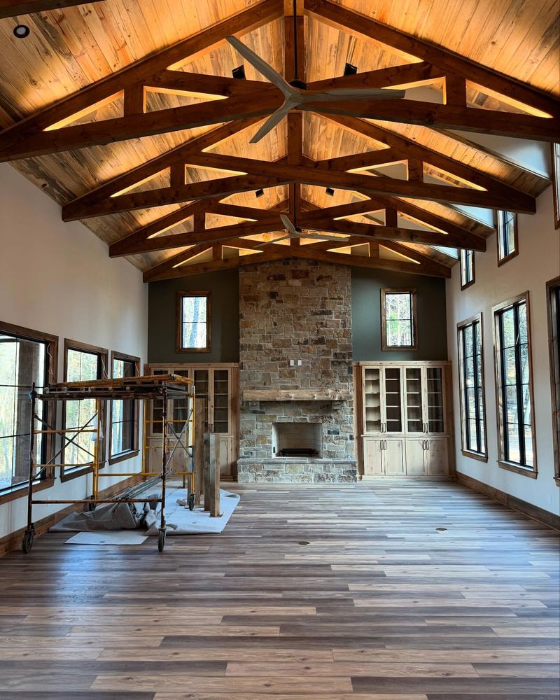 Exposed Beam Ceilings with Smart Lighting