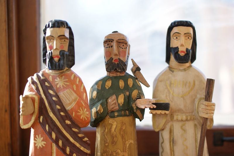 Hand-Carved Santos Figures Guard Altars