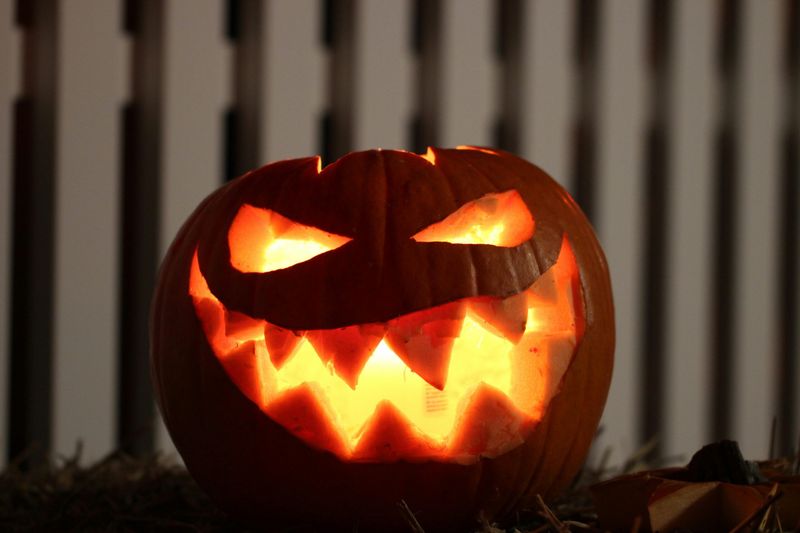 Jack-o'-Lanterns With Warm Candle Glow