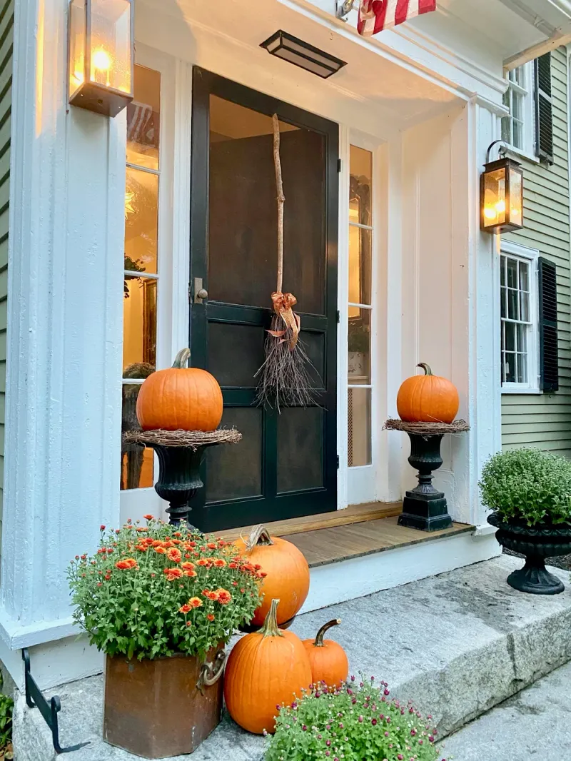 Glass Cloche with Mini Pumpkins