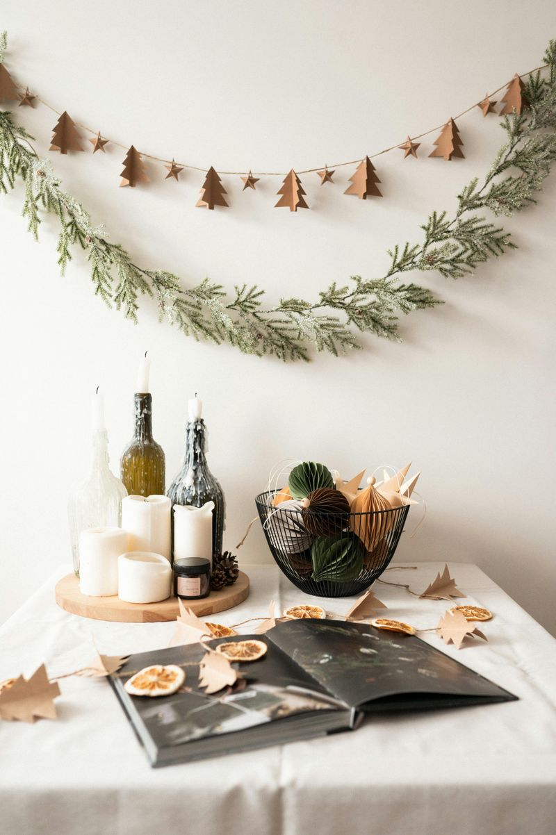 7 Chic Indoor Halloween Decorations That Skip The Tacky Look - Decor Hint Autumn Leaf Garlands in Neutral Tones