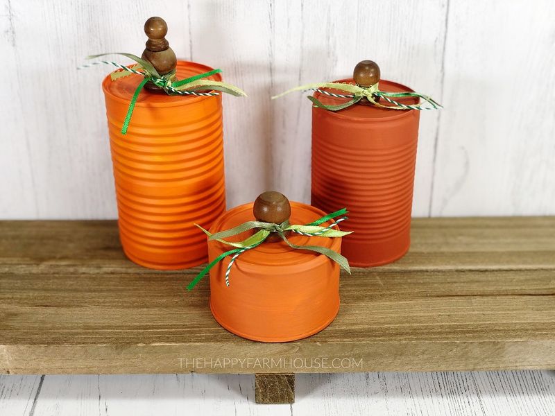 Upcycled Pumpkin Containers From Old Cans