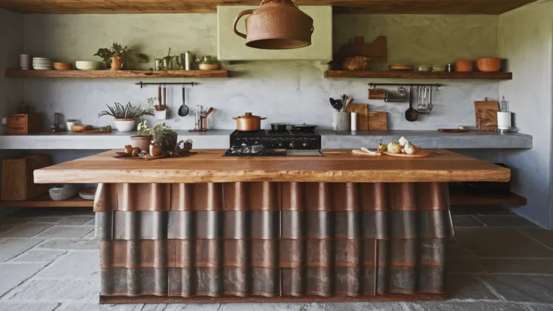 Terracotta Mosaic Kitchen Island Wrap