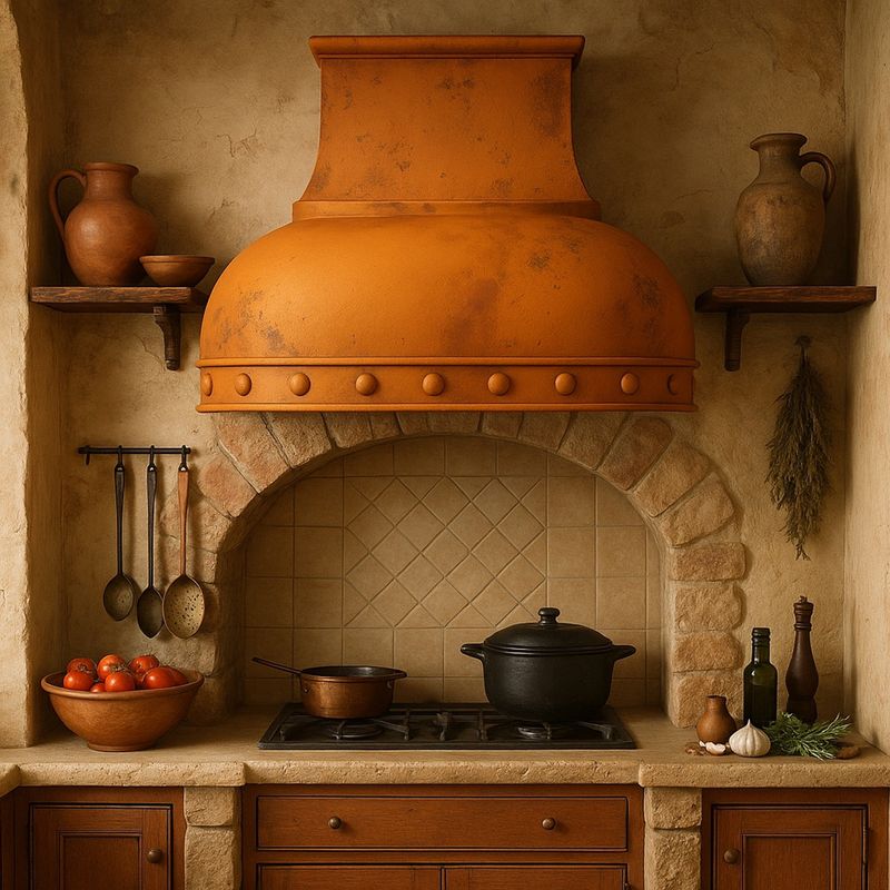 Terracotta Range Hood As A Statement Piece