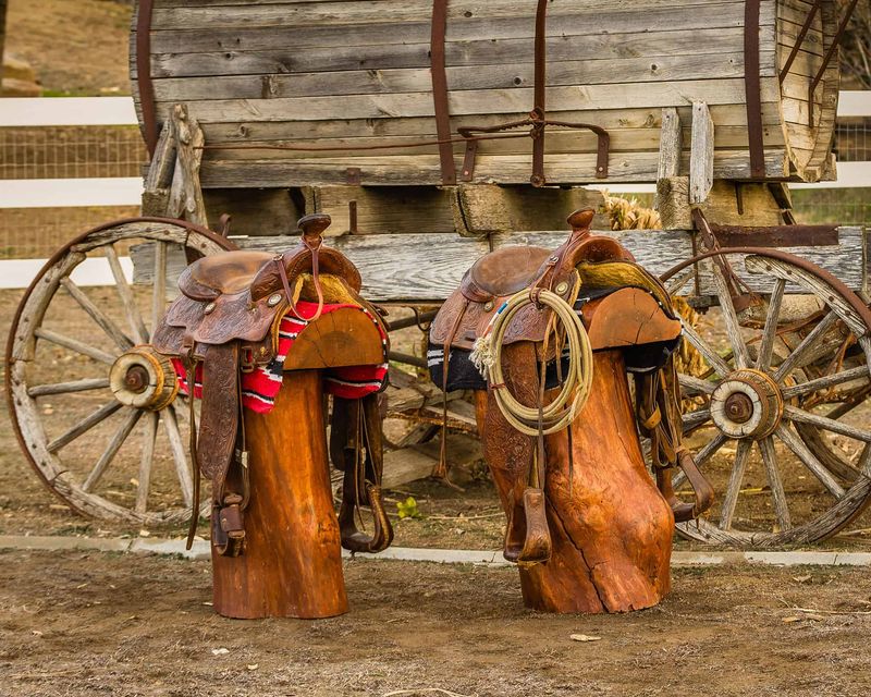 Antique Western Saddles As Décor