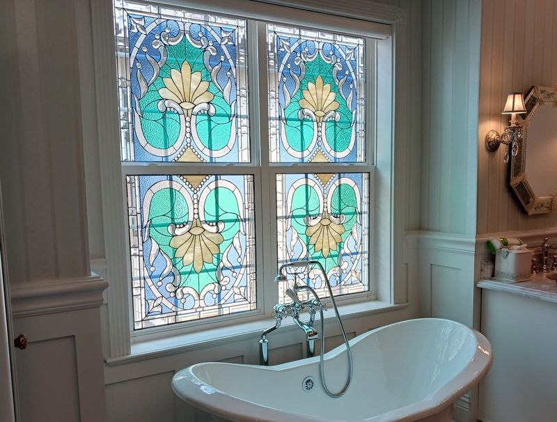 Feature Stained Glass Windows And Vintage Hardware